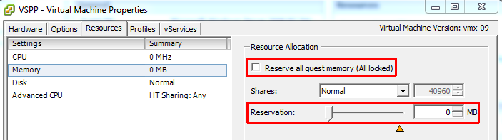 memory_reservation_vSphere_client
