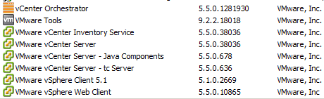 vcenter55buildnumbers