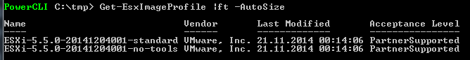 Get-EsxImageProfile