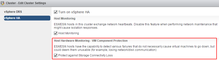 vmware-ha-component-protection