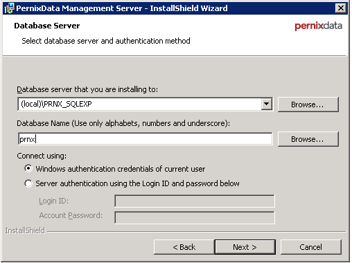 pernixdata-installation-sql-express-database