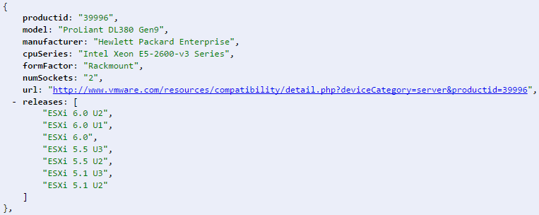 vmware-hcl-json