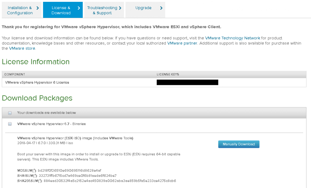 Free ESXi 6.7 How to Download and get License Keys